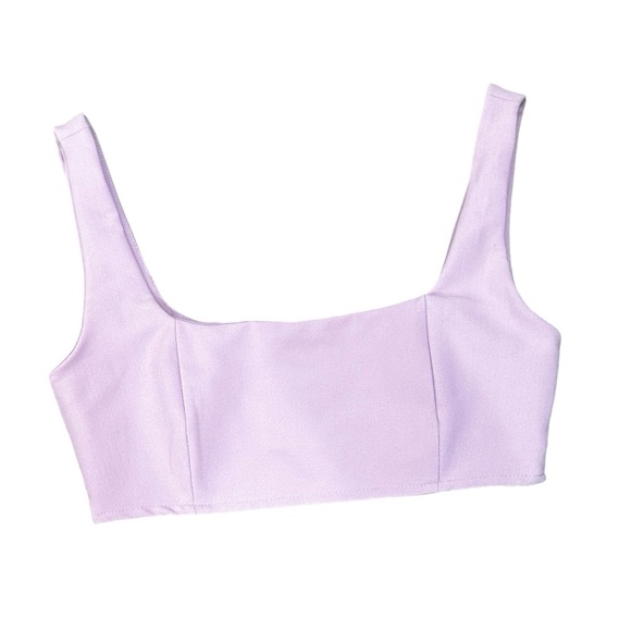 Princess Polly Lilac Crop Top Bralette Size 2 - Picture 2 of 4